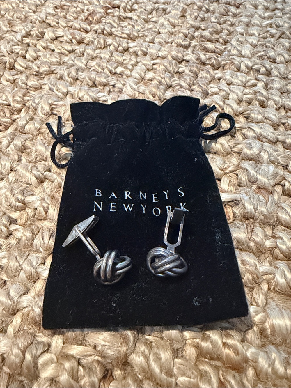 Barneys New York Silver-Tone Knot Cufflinks